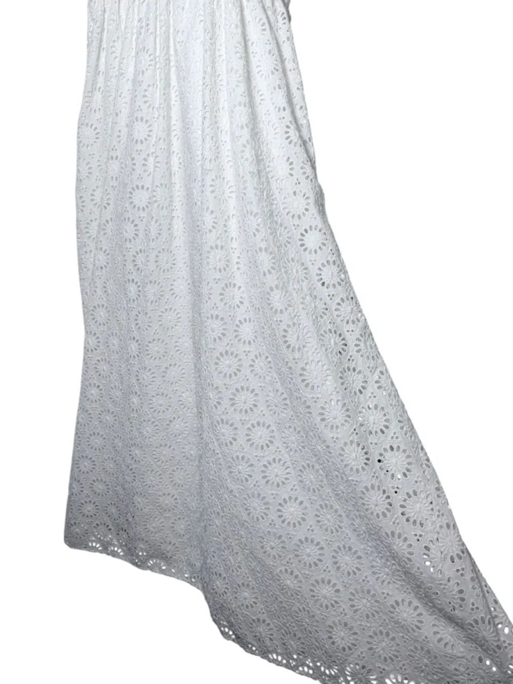 J. Crew Ruffle Sleeve Maxi Dress in Eyelet White‎ NWT Size 6